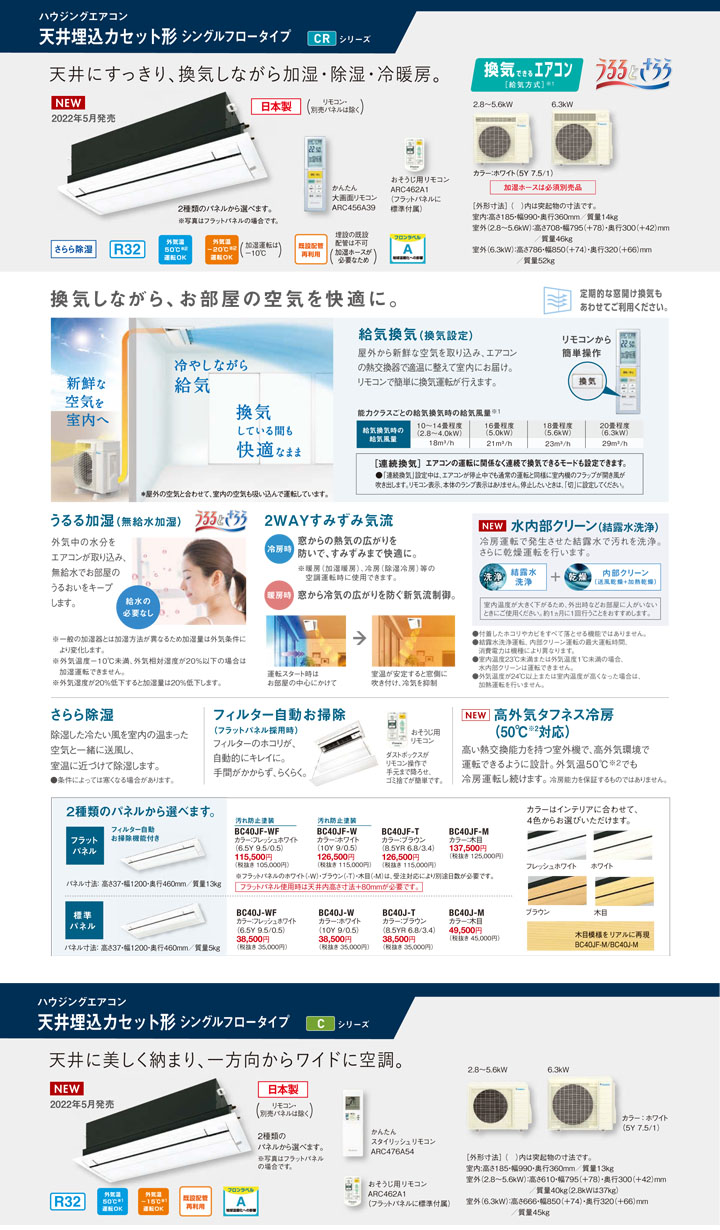 ダイキン ハウジングエアコン S40ZCRV-cleaner