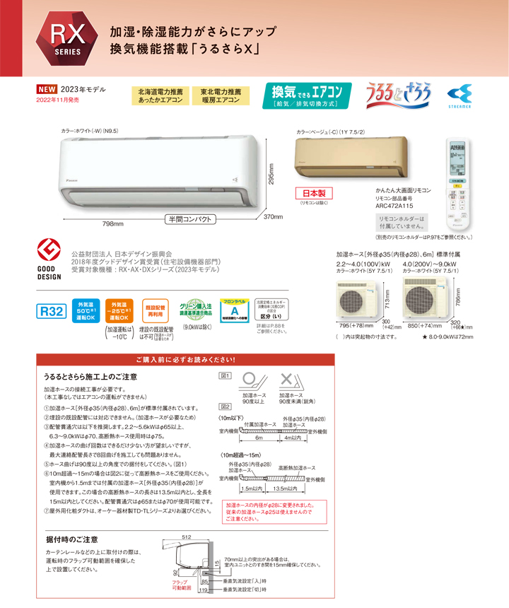 ダイキン ルームエアコン S403ATRP-W