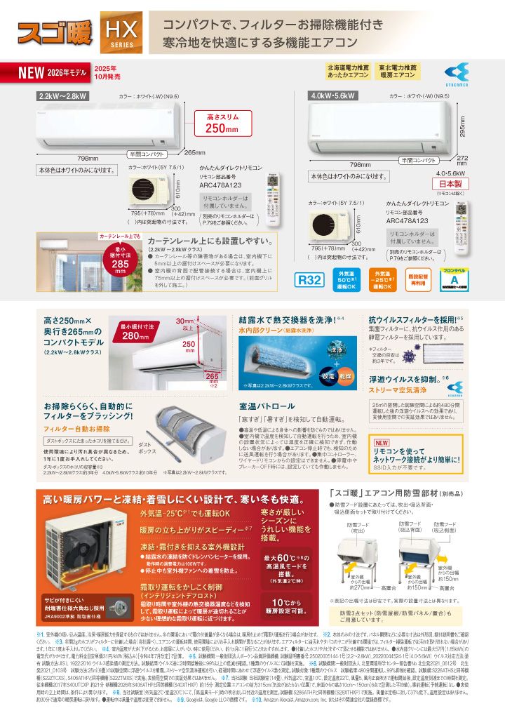 ダイキン ルームエアコン S226ATHS-W