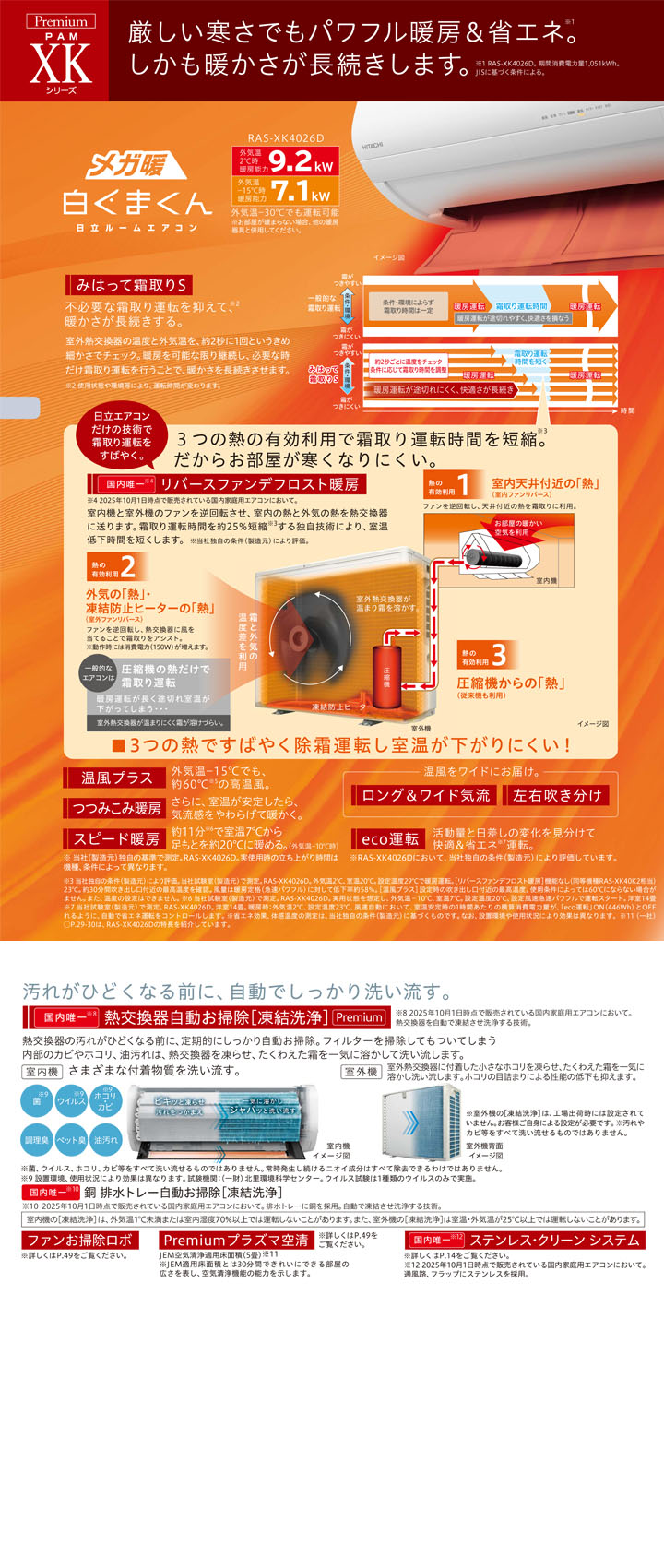 日立 ルームエアコン RAS-XK7126D-W