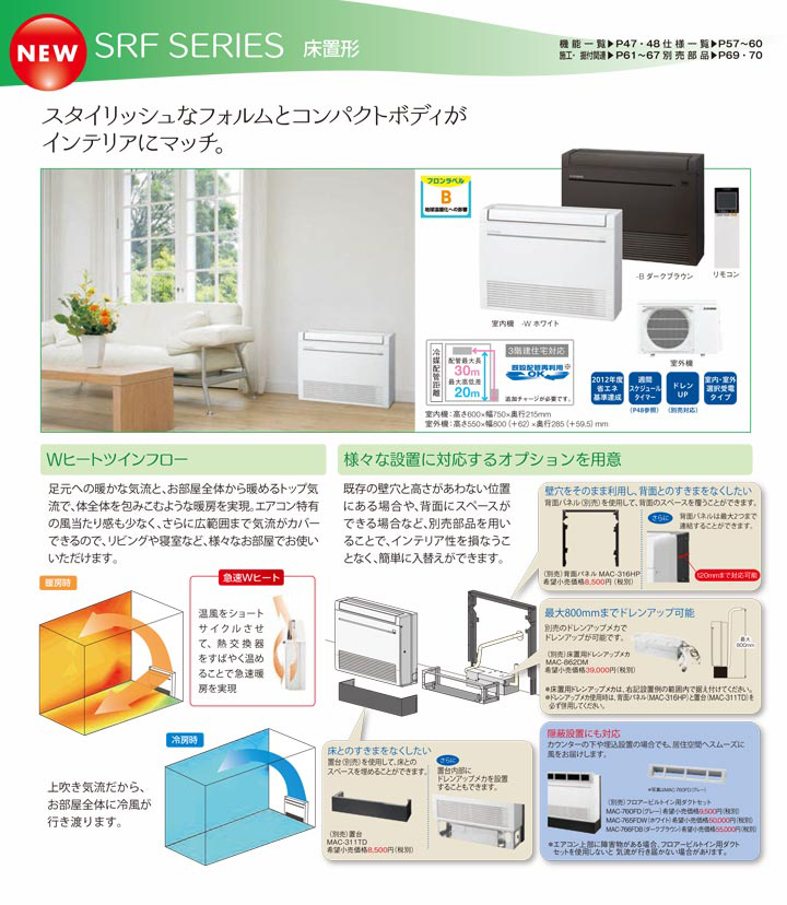 三菱重工 ハウジングエアコン SRF28X2-SET-W