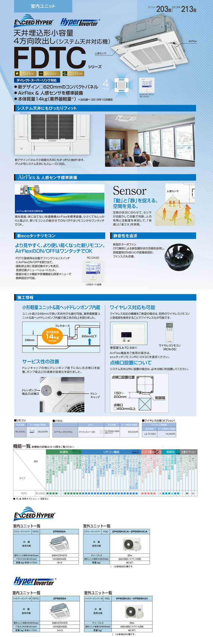 三菱重工 業務用エアコン FDTCZ505HA5SA-airflex
