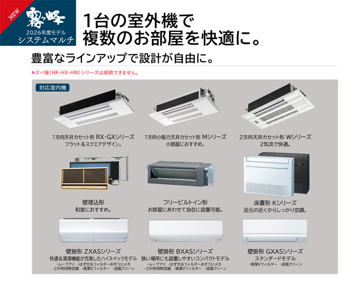 三菱電機 ハウジングエアコン MSZ-2226ZXAS-W-IN