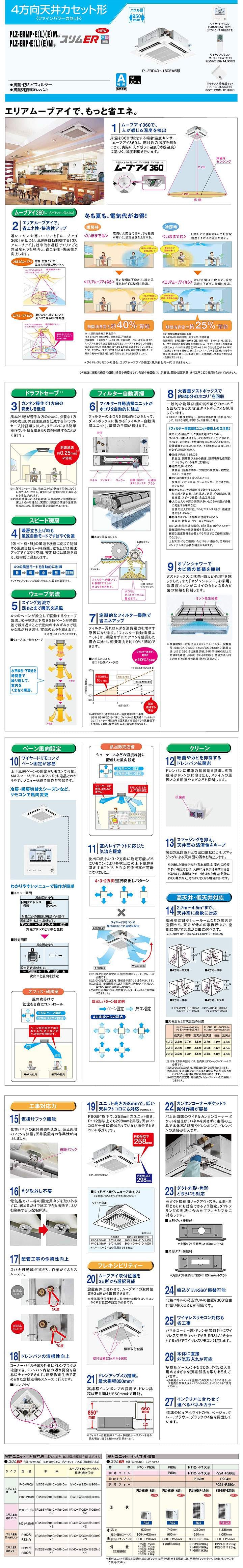 三菱電機 業務用エアコン PLZ-ERMP80EEM