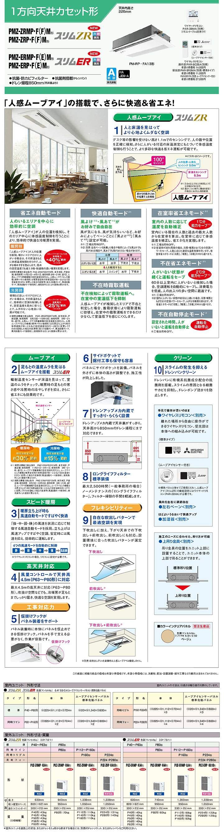 三菱電機 業務用エアコン PMZ-ERMP40FEM