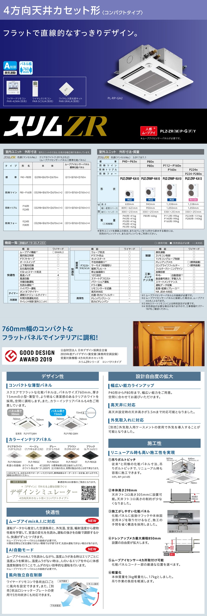 三菱電機 業務用エアコン PLZ-ZRMP45GFY