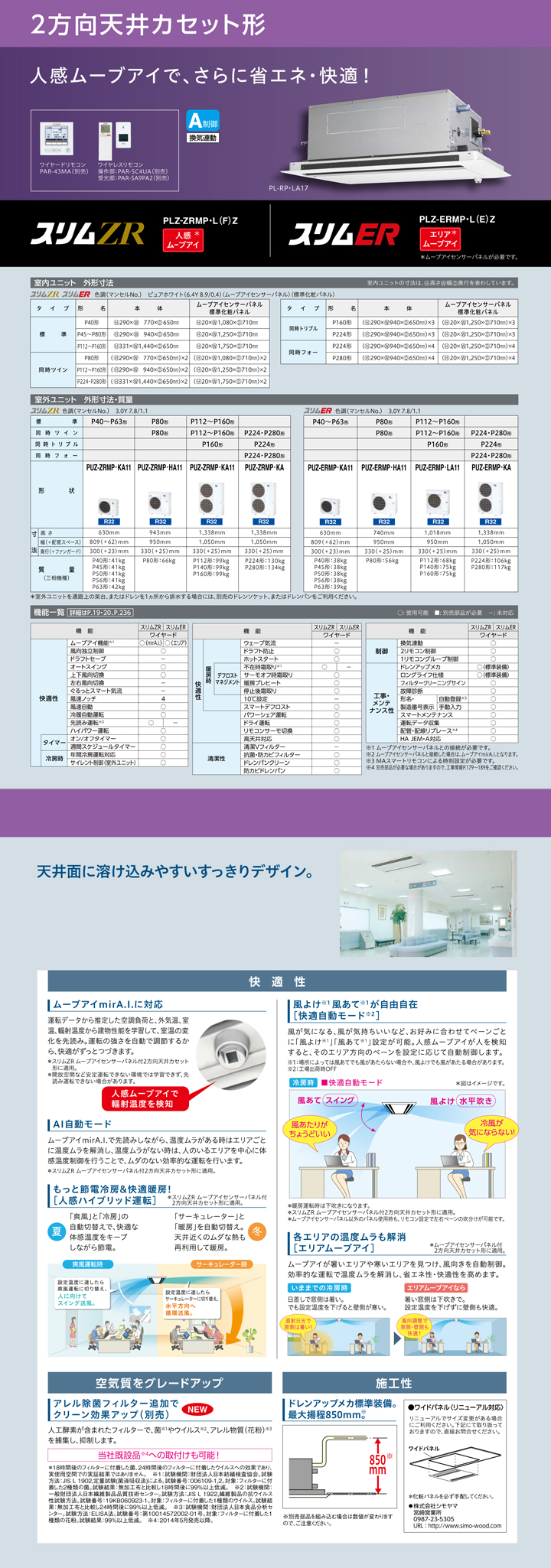 三菱電機 業務用エアコン PLZX-ERMP280LZ