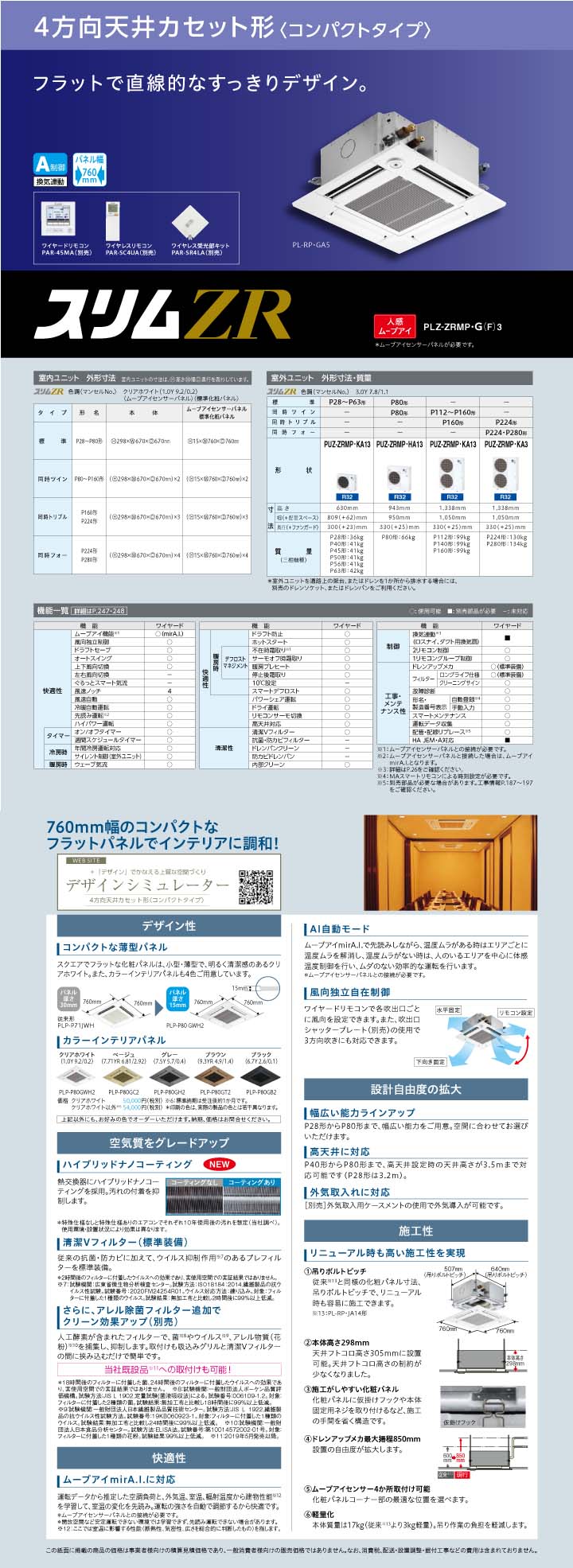 三菱電機 業務用エアコン PLZX-ZRMP160G3