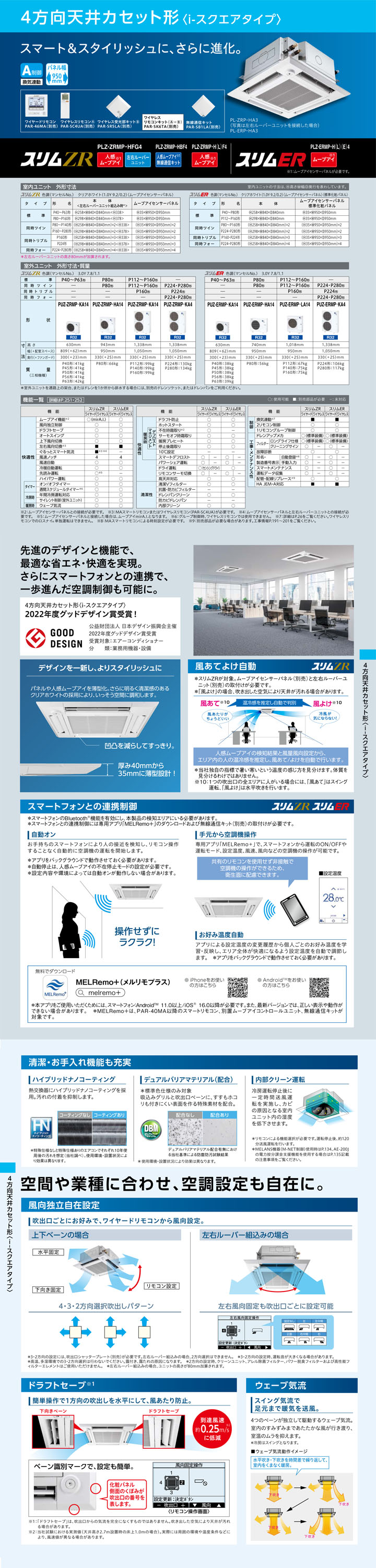 三菱電機 業務用エアコン PLZ-ERMP140H4