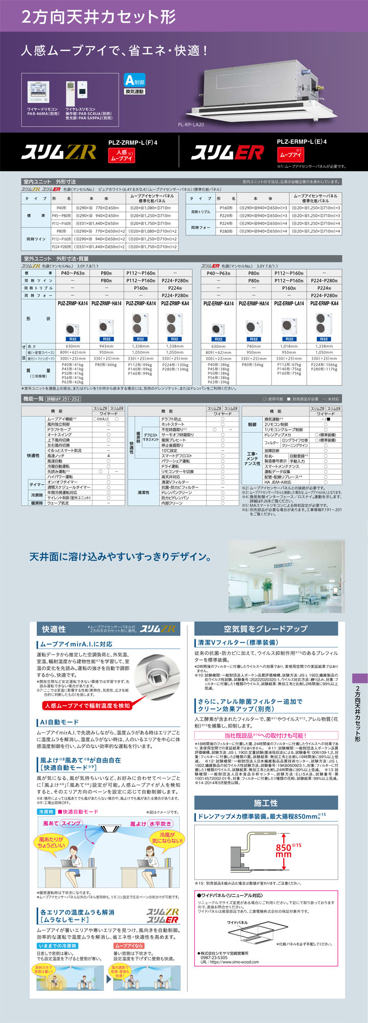 三菱電機 業務用エアコン PLZ-ERMP63LE4