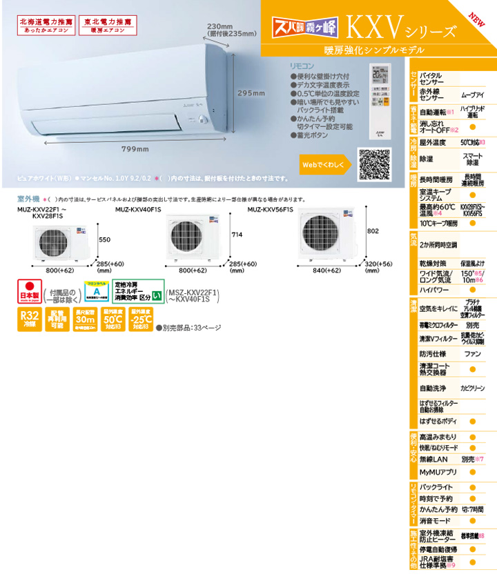 三菱電機 ルームエアコン MSZ-KXV56F1S-W