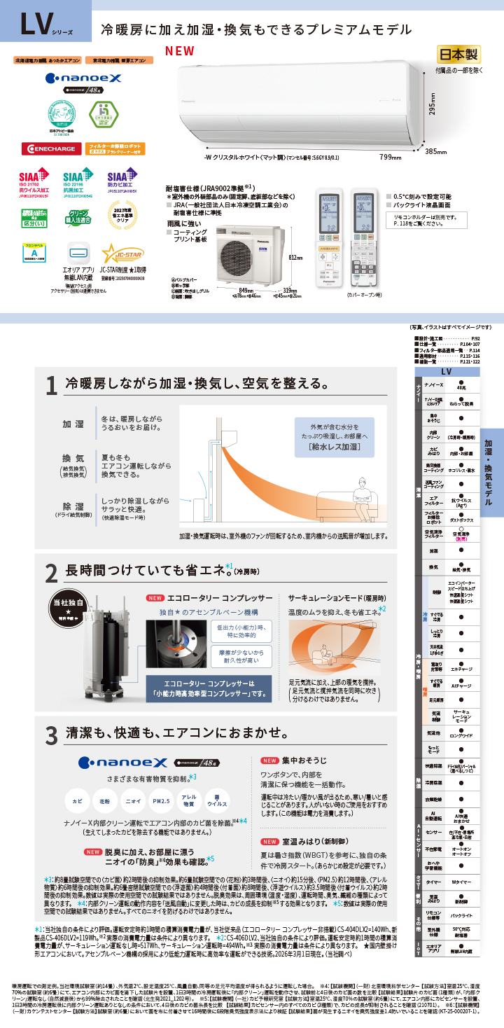 パナソニック ルームエアコン XCS-566DLV2-W/S