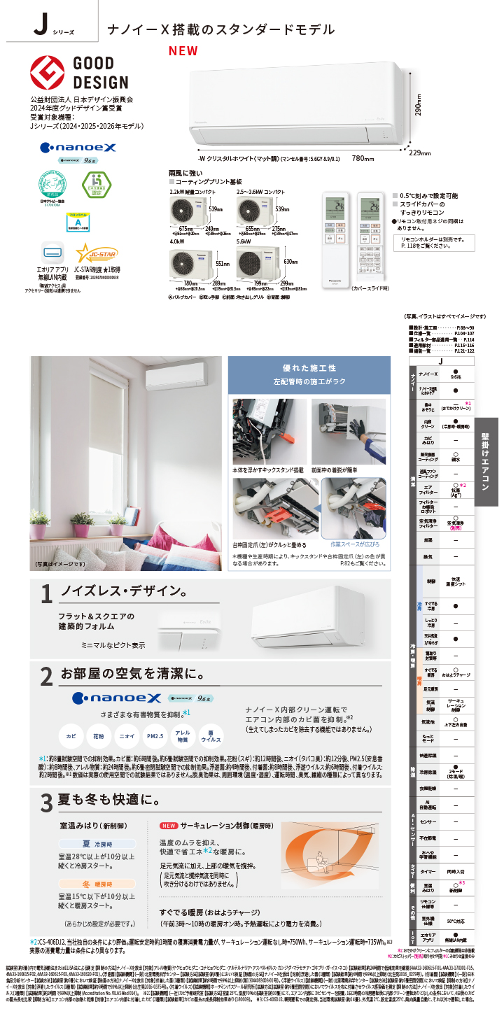 パナソニック ルームエアコン XCS-566DJ2-W/S